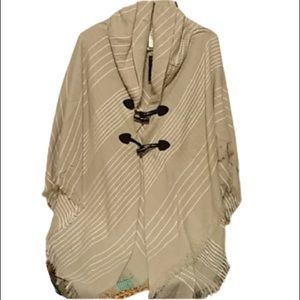 NWT Mixit Women's Sweater Poncho - Cream - One Size